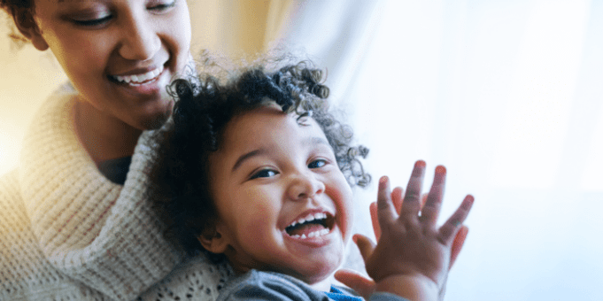 Mother and Son Smiling